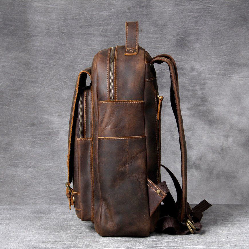 Genuine Leather Backpack – Premium Tan Vintage Rucksack | Jason