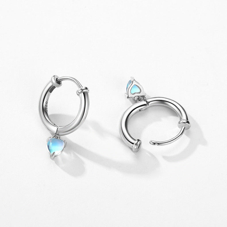 Lilia Hoops – 925 Sterling Silver Platinum Crystal Hoop Earrings