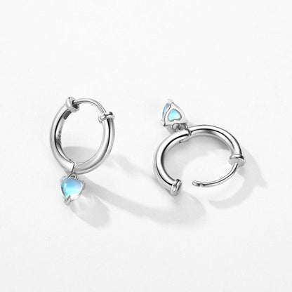 Lilia Hoops – 925 Sterling Silver Platinum Crystal Hoop Earrings