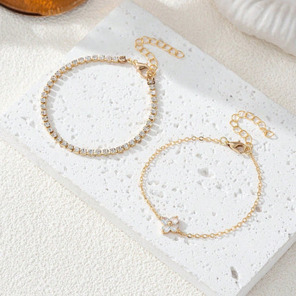 Lina Bracelet Set – 18K Gold Waterproof Stacking Bracelets (Set of 2)