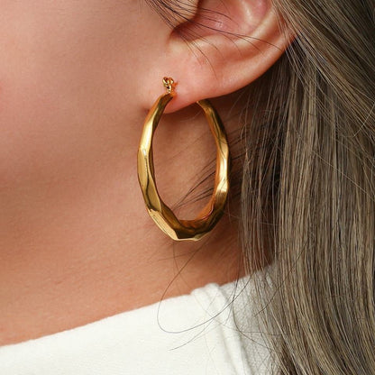 Liora Hoops – 43mm 18K Gold Large Polished Hoop Earrings