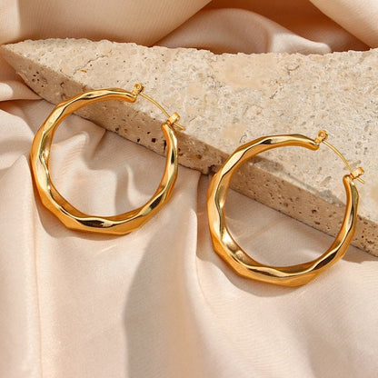 Liora Hoops – 43mm 18K Gold Large Polished Hoop Earrings