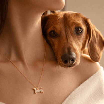 Loyal Hound Charm Necklace – Sparkling Dog Silhouette Pendant