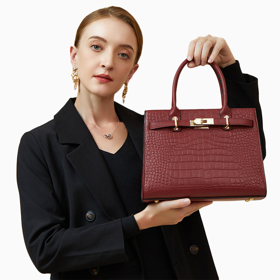 Genuine Leather Handbag for Women – Structured Shoulder Bag