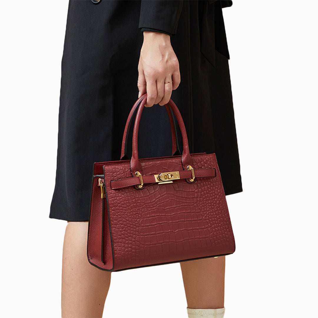 Genuine Leather Handbag for Women – Structured Shoulder Bag