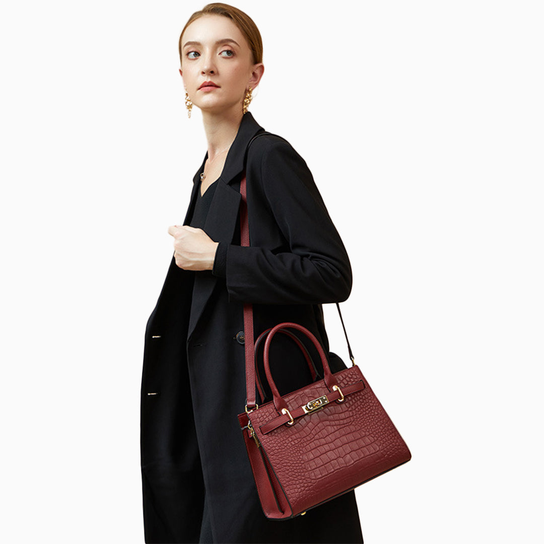 Genuine Leather Handbag for Women – Structured Shoulder Bag