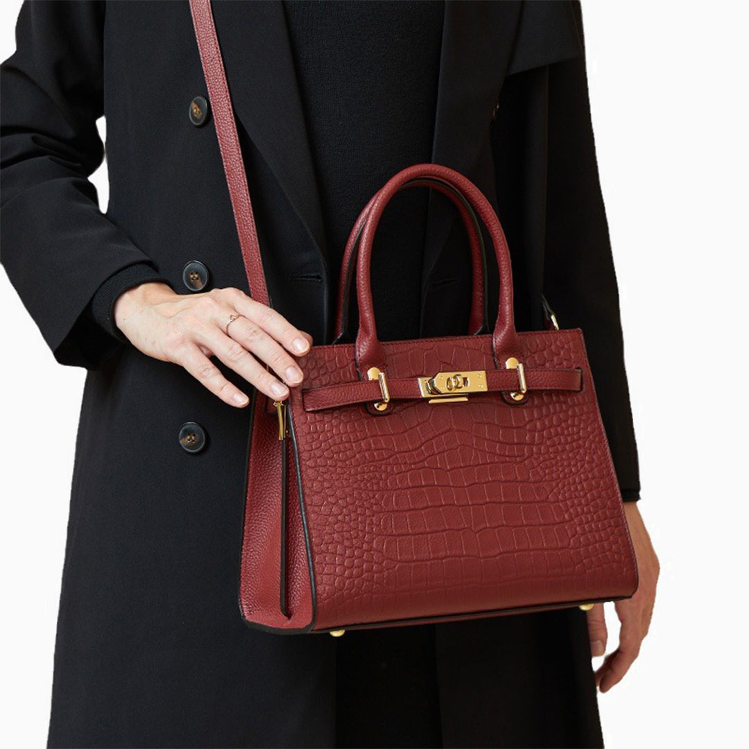 Genuine Leather Handbag for Women – Structured Shoulder Bag