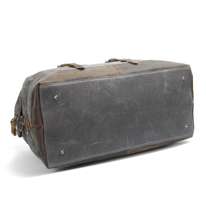 Waxed Canvas & Genuine Leather Travel Bag – 38L Duffle Weekender