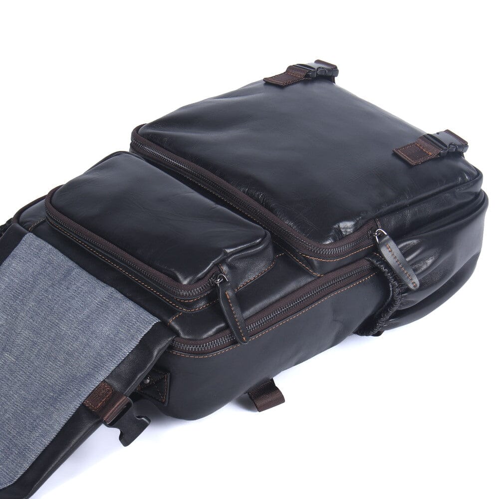 Genuine Leather Laptop Backpack – Slim Work & Travel Rucksack for Men | Matthew