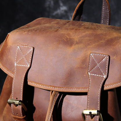 Genuine Leather Backpack – Vintage Rucksack for Men & Women