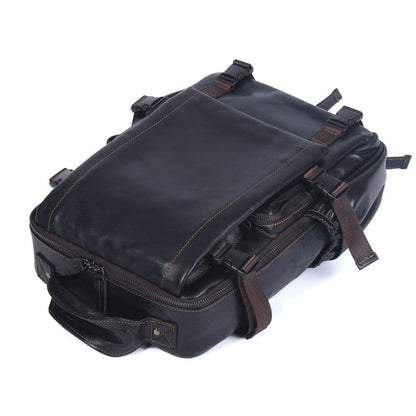 Genuine Leather Laptop Backpack – Slim Work & Travel Rucksack for Men