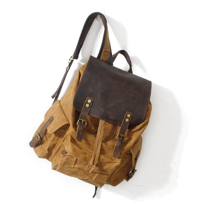 Waxed Canvas & Genuine Leather Backpack – 27L Vintage Rucksack | Jacob
