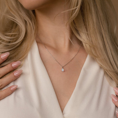 Mira Opal Necklace – 18K Gold Genuine Opal Pendant Necklace