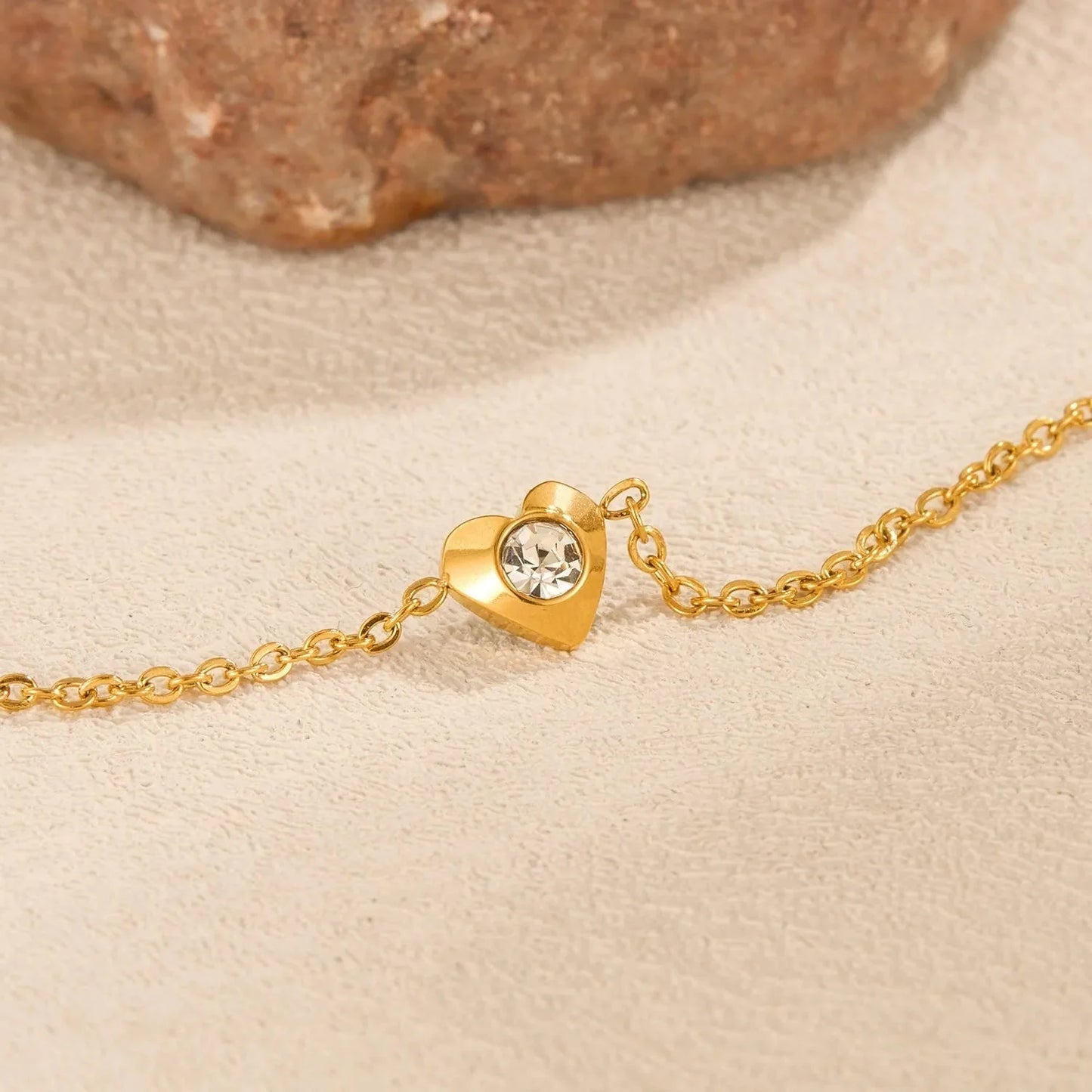 Mireille heart charm anklet – 18K gold ankle bracelet
