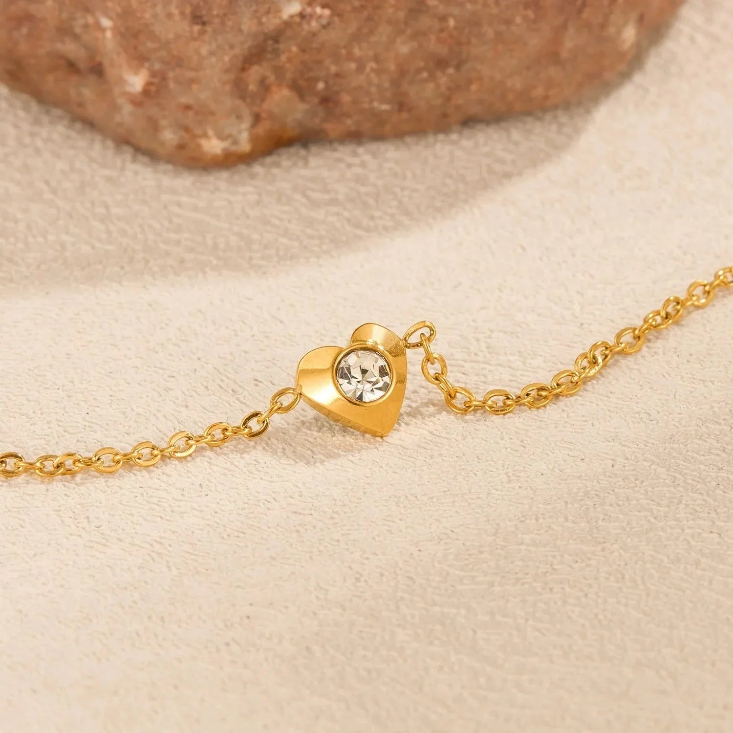Mireille heart charm anklet – 18K gold ankle bracelet