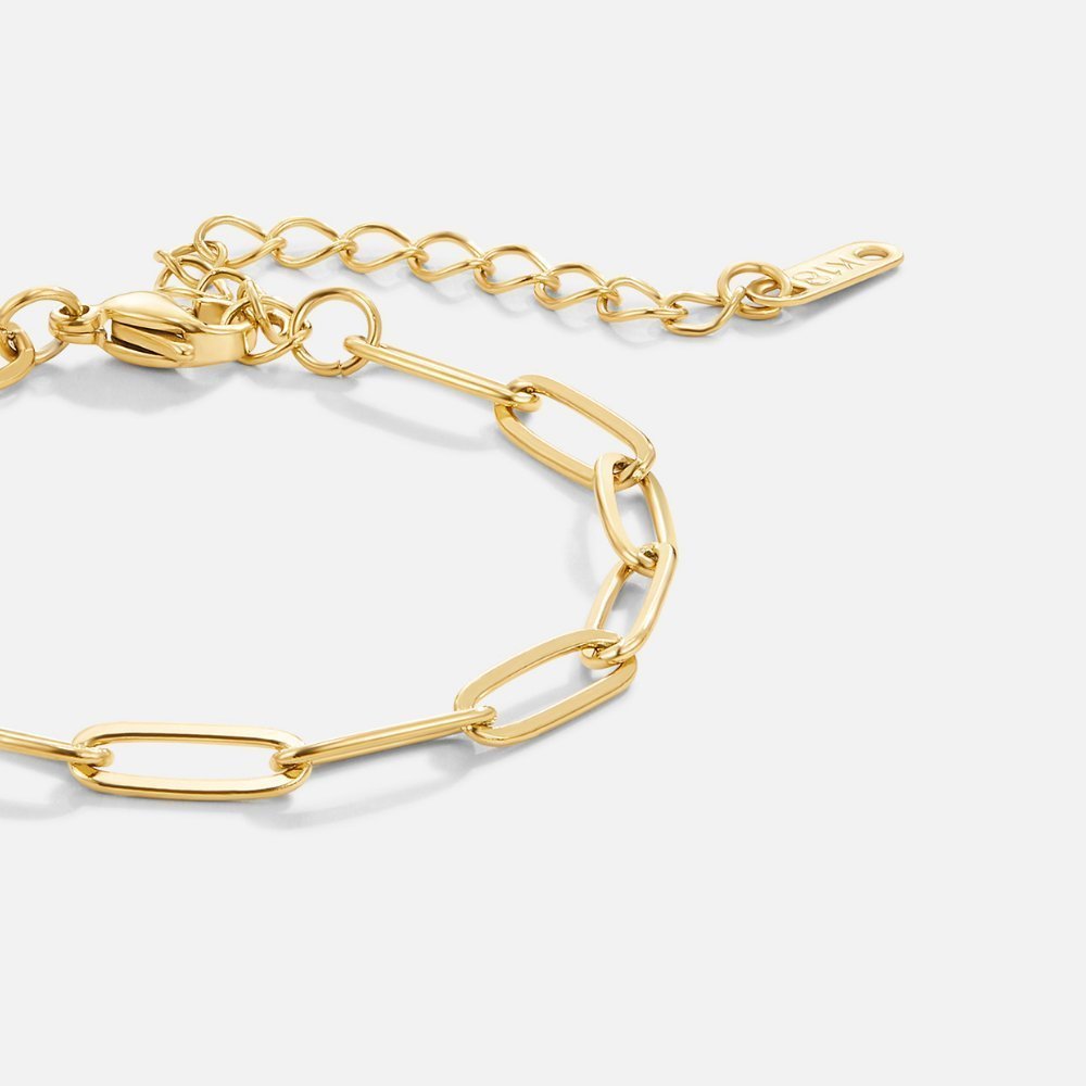 Modern Paperclip Bracelet – 18K Gold Waterproof Chain Link Bracelet