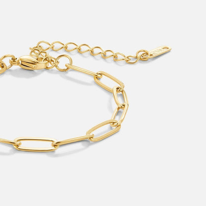 Modern Paperclip Bracelet – 18K Gold Waterproof Chain Link Bracelet