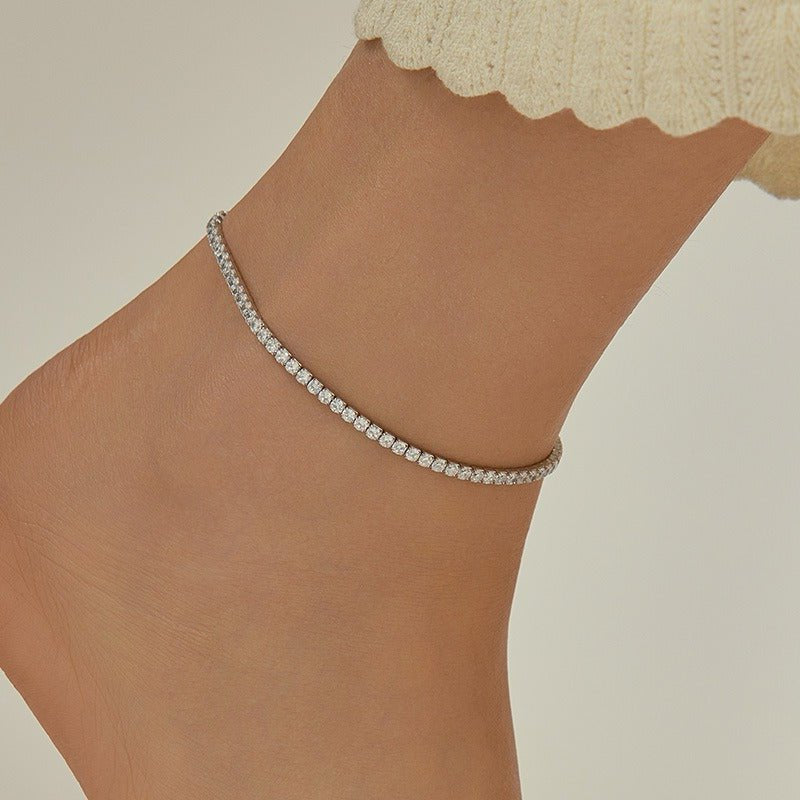 Nia tennis anklet – 925 sterling silver crystal ankle bracelet