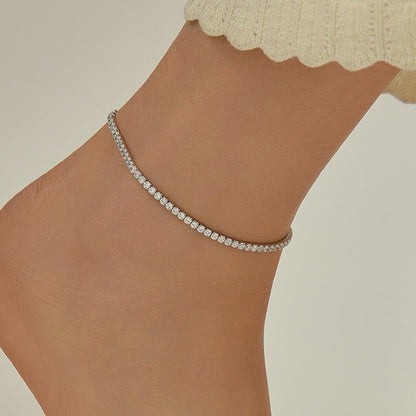 Nia tennis anklet – 925 sterling silver crystal ankle bracelet