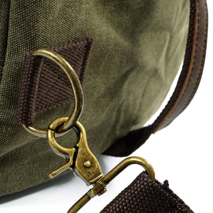 Waxed Canvas & Genuine Leather Duffle Bag – Men's Weekender Travel Bag