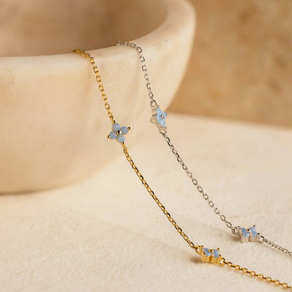 Noa Clover Bracelet – 925 Sterling Silver Opalite Lucky Clover Bracelet