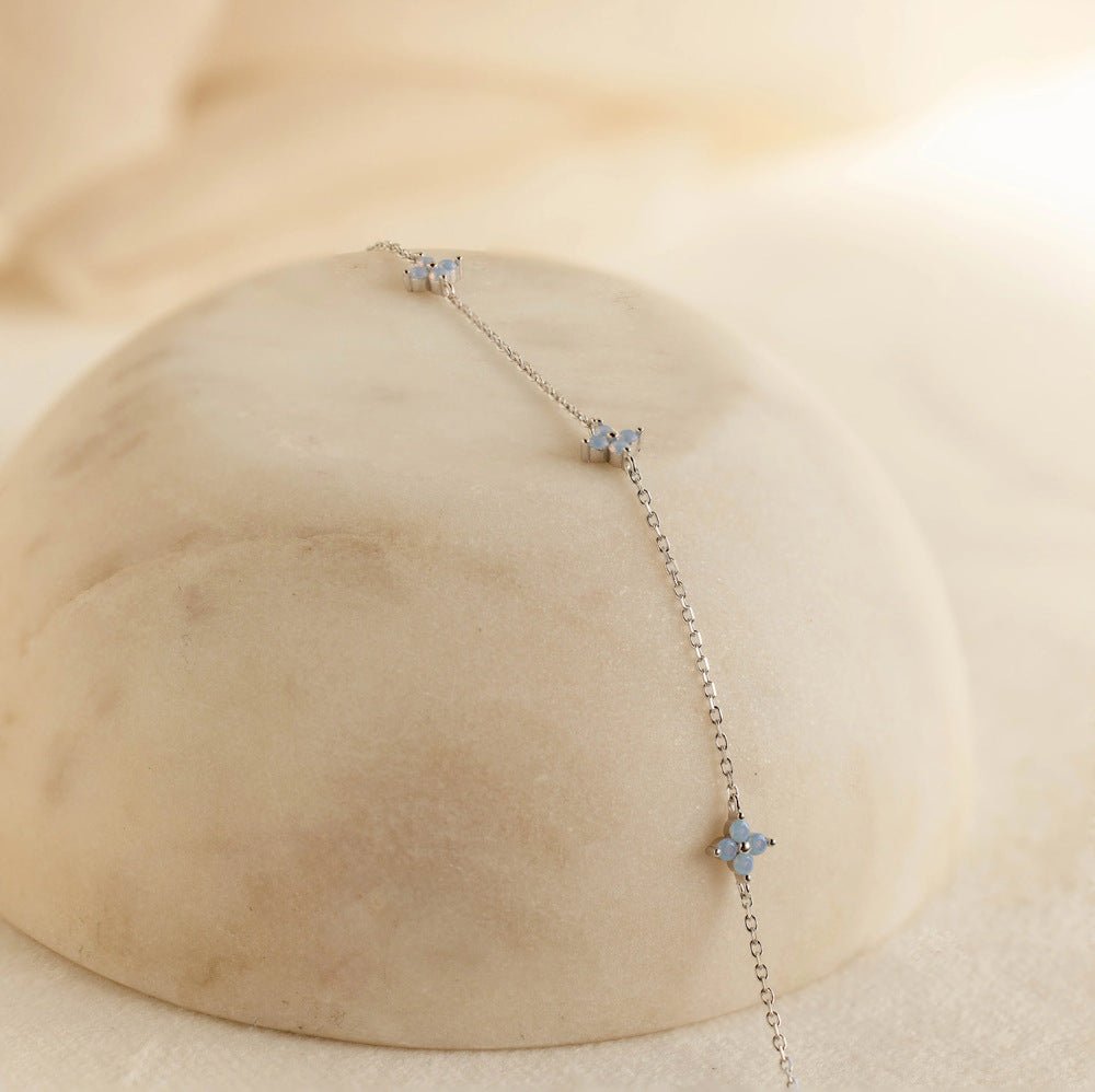 Noa Clover Bracelet – 925 Sterling Silver Opalite Lucky Clover Bracelet