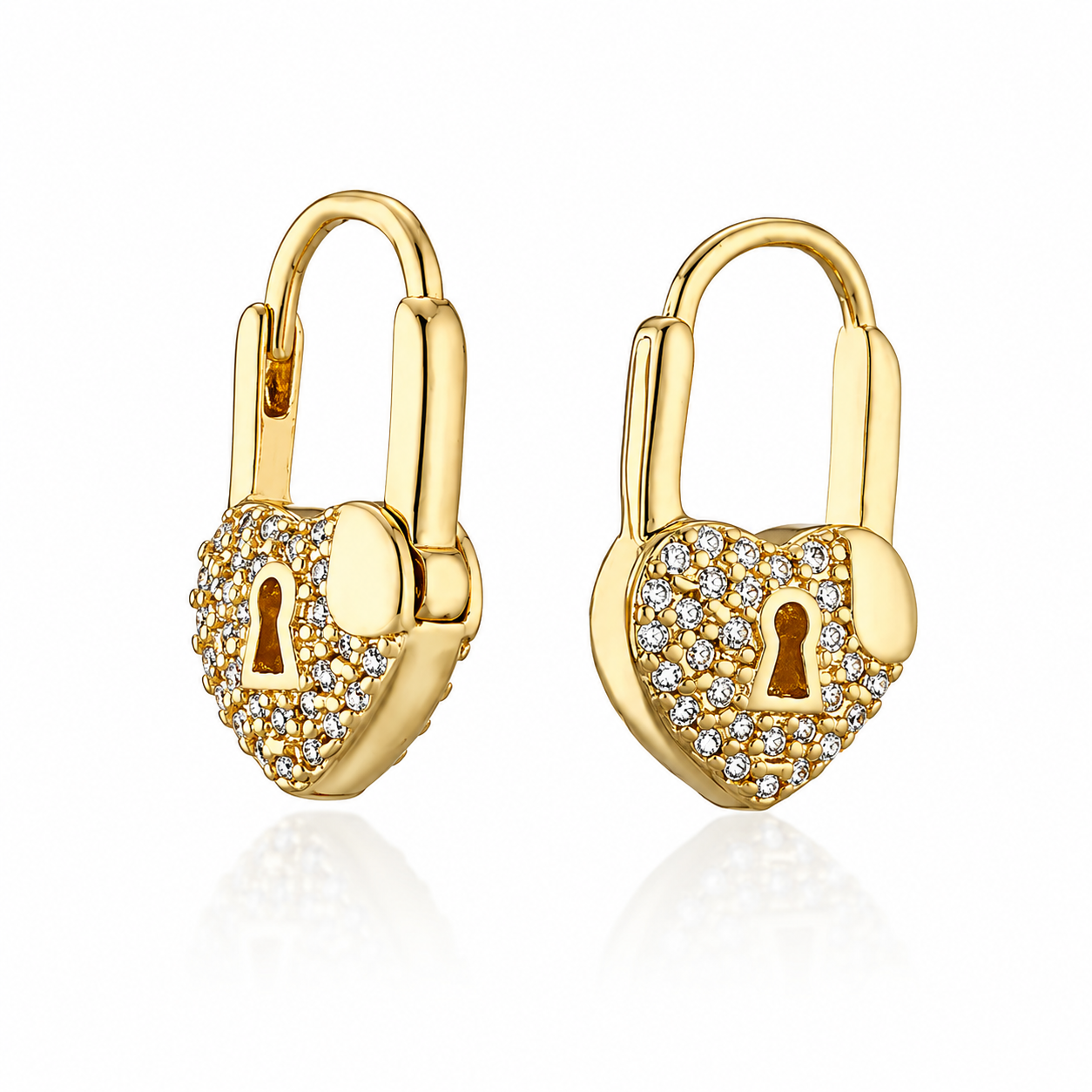 Heartlock Mini Hoops – Cubic Zirconia Huggie Earrings