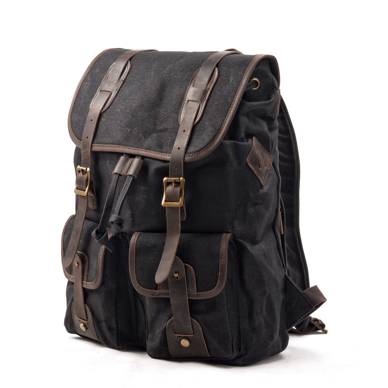 Waxed Canvas & Genuine Leather Travel Backpack – Vintage Rucksack | Marcus
