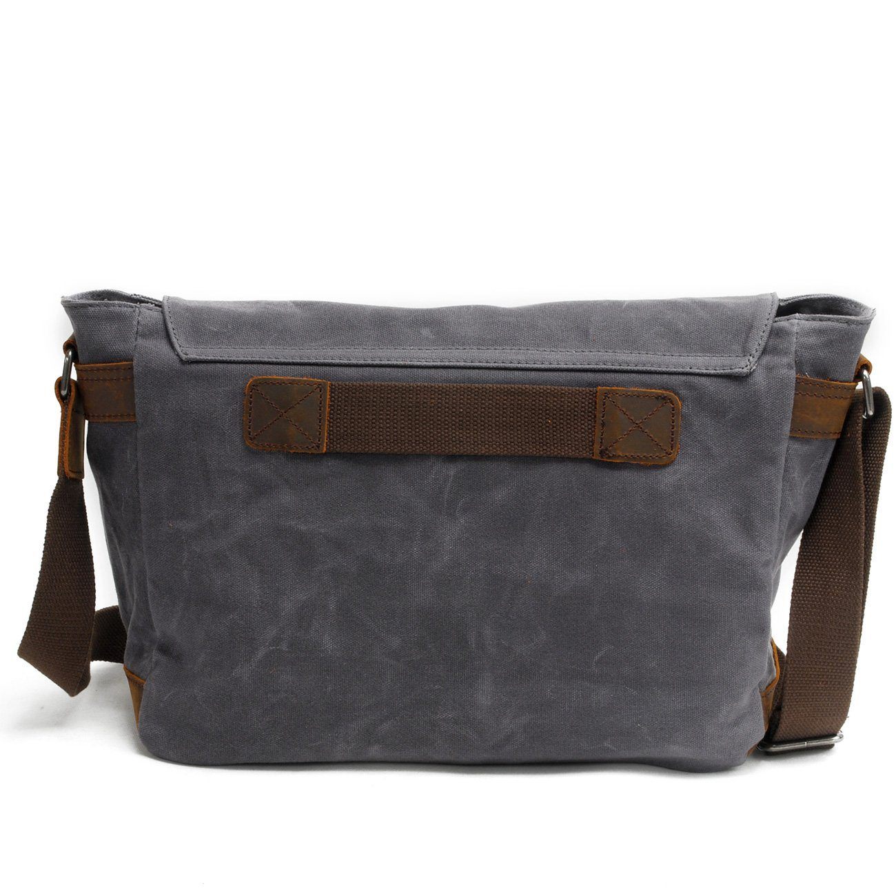 Waxed Canvas & Genuine Leather Messenger Bag – Men's Crossbody Shoulder Bag | Joshua