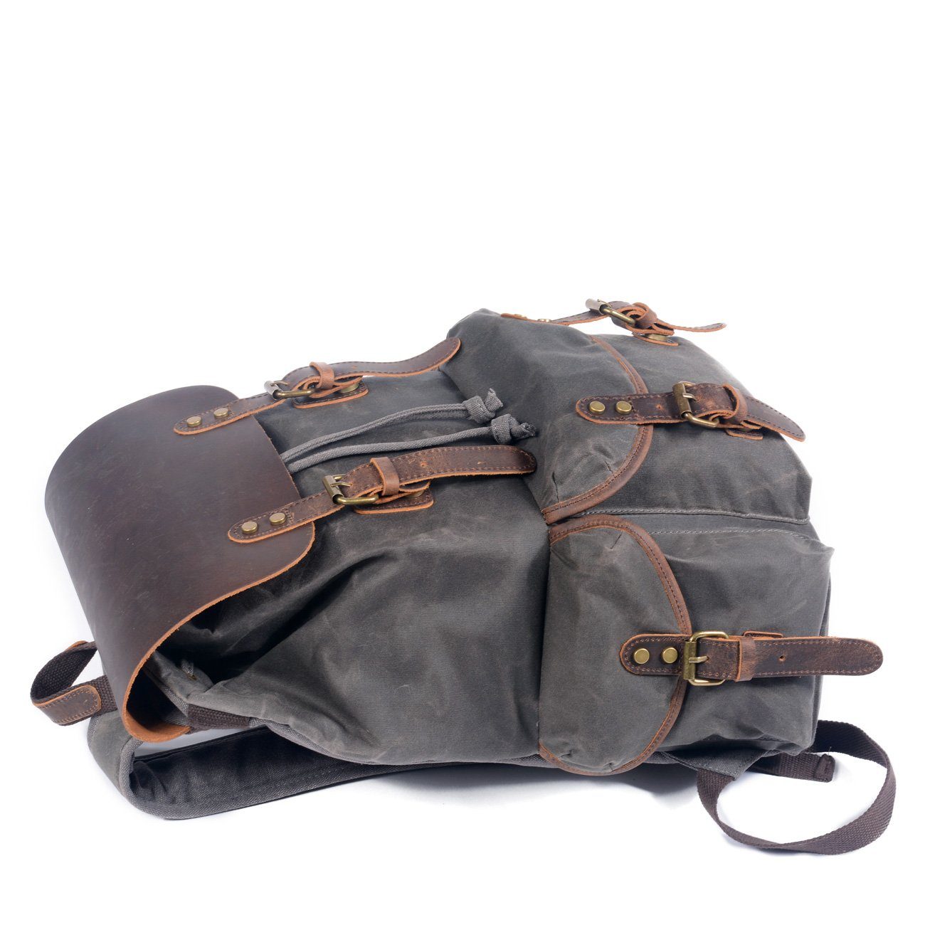 Waxed Canvas & Genuine Leather Backpack – Vintage Everyday Rucksack | James