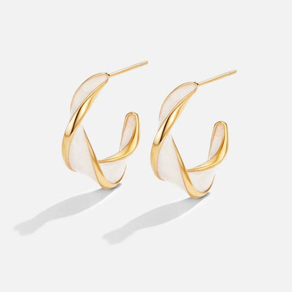 Pearl Twist Hoops – 25mm 18K Gold Statement Pearl Hoop Earrings