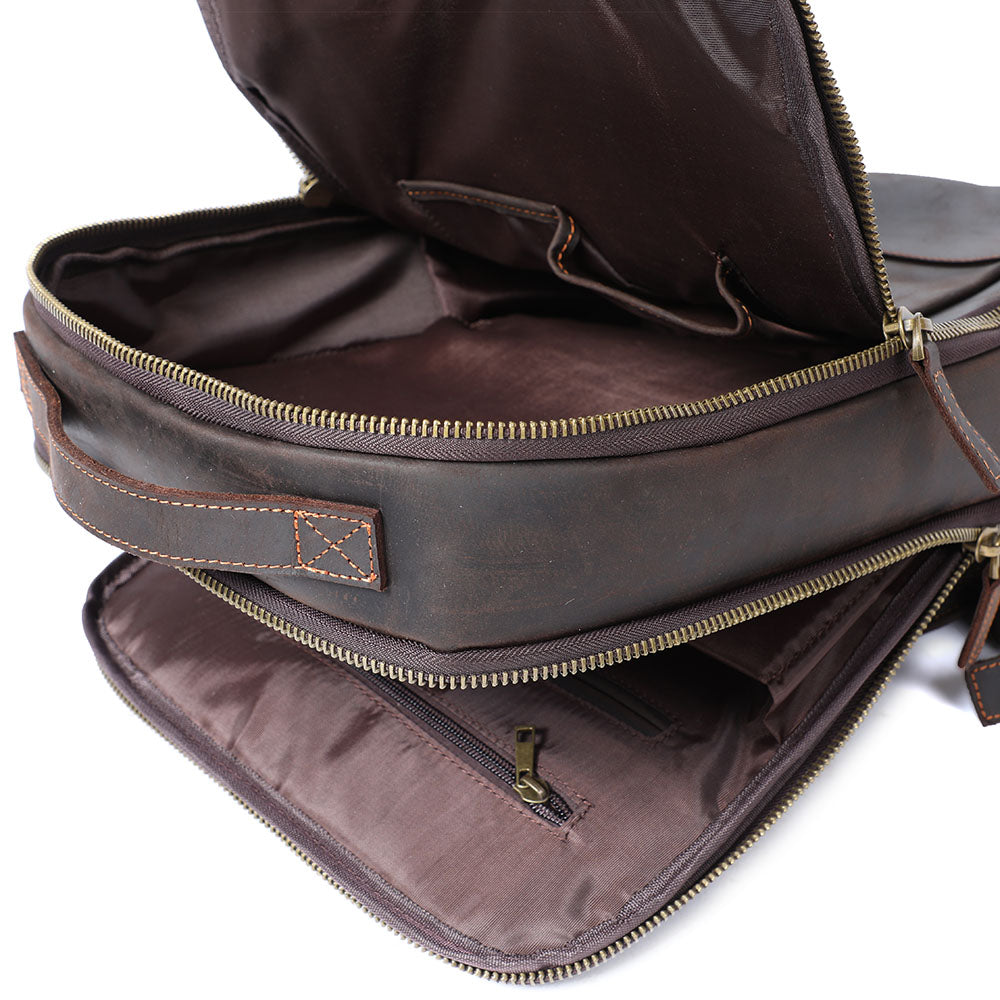 Genuine Leather Laptop Backpack for Men – Vintage Work Rucksack | Andrew