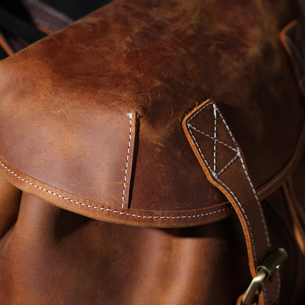 Genuine Leather Backpack – Vintage Rucksack for Men & Women