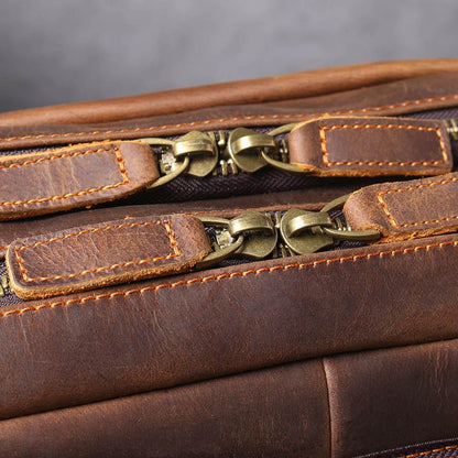 Genuine Leather Travel Backpack – Retro Vintage Rucksack