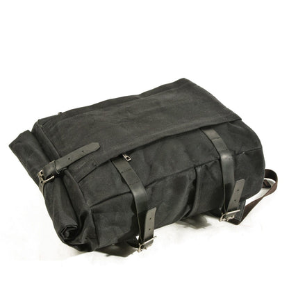 Anti-Theft Waxed Canvas & Genuine Leather Backpack – 20L Roll-Top Rucksack | Peter
