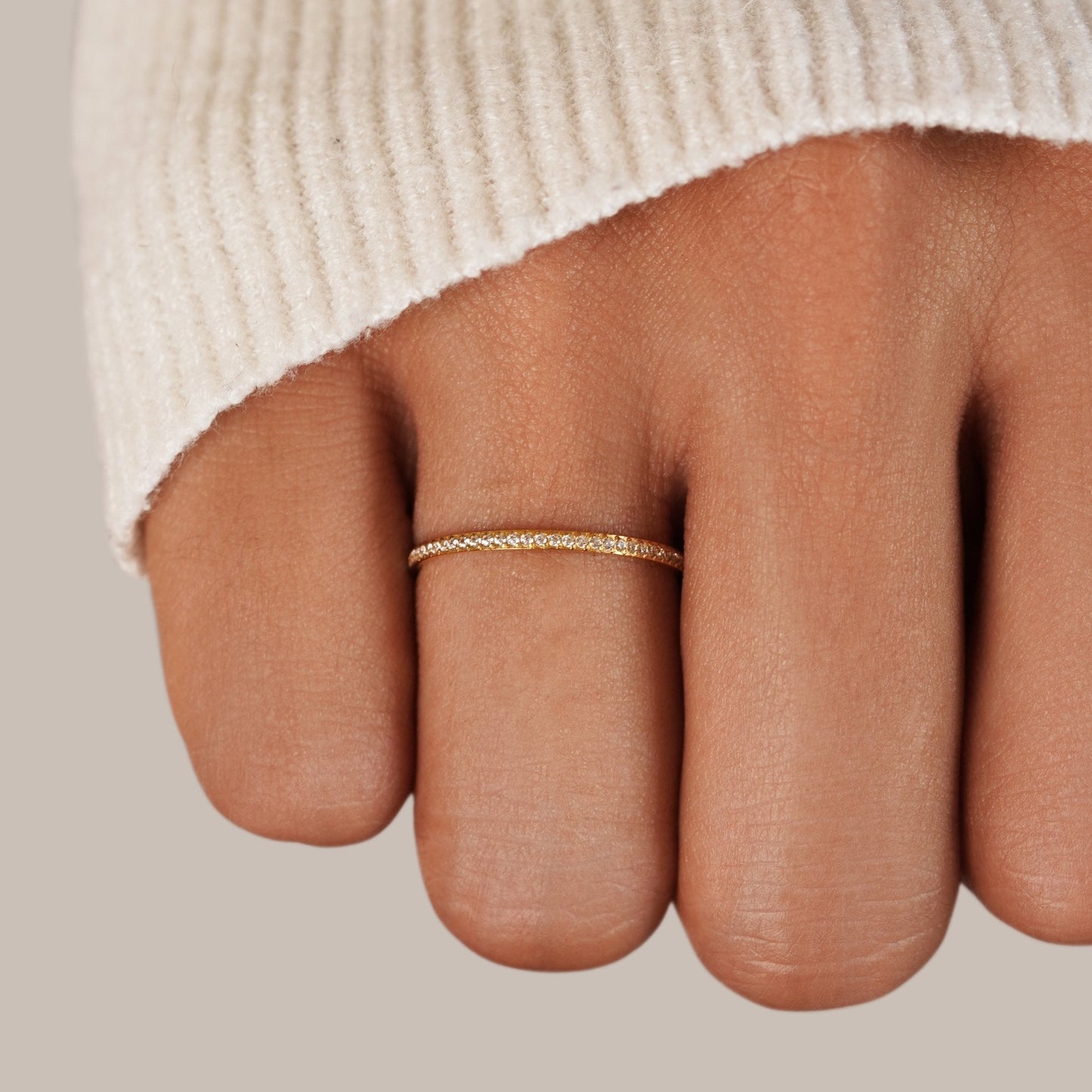 Rhea Crystal Ring – 18K Gold Delicate Crystal Ring