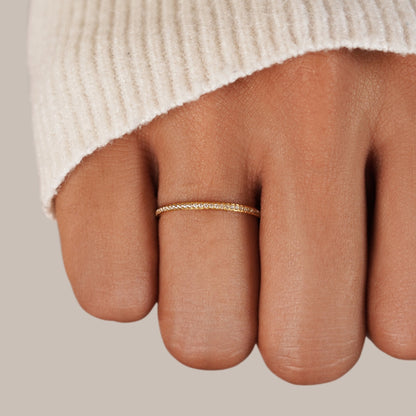 Rhea Crystal Ring – 18K Gold Delicate Crystal Ring