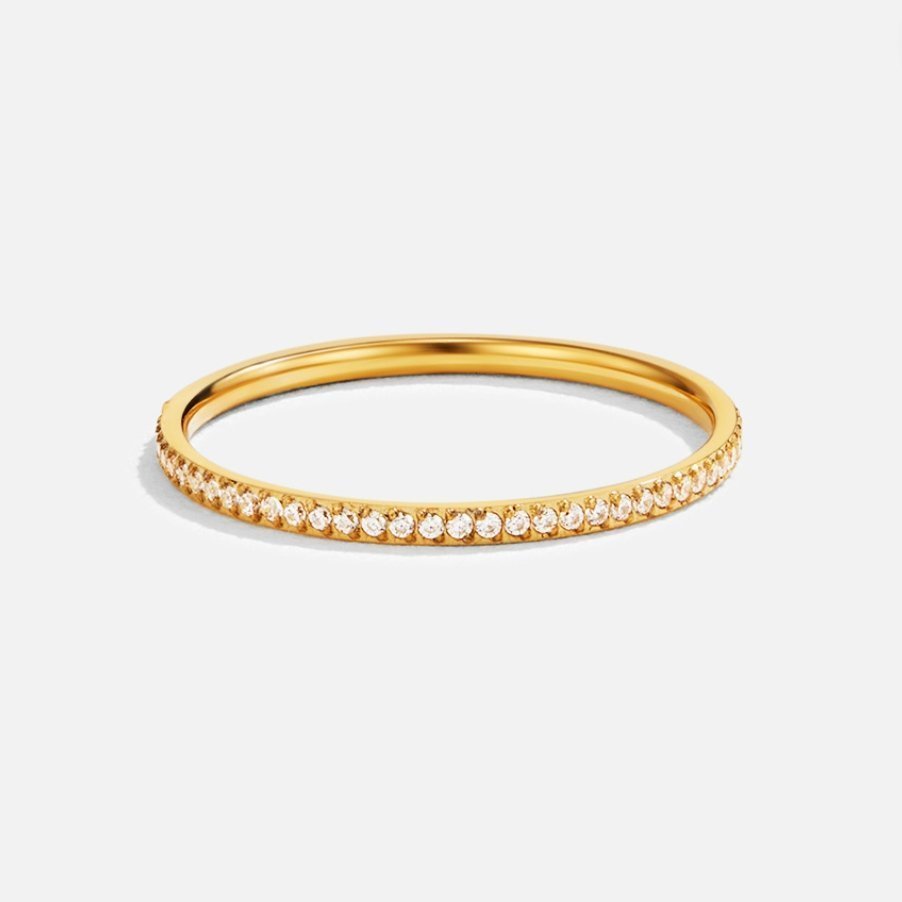 Rhea Crystal Ring – 18K Gold Delicate Crystal Ring