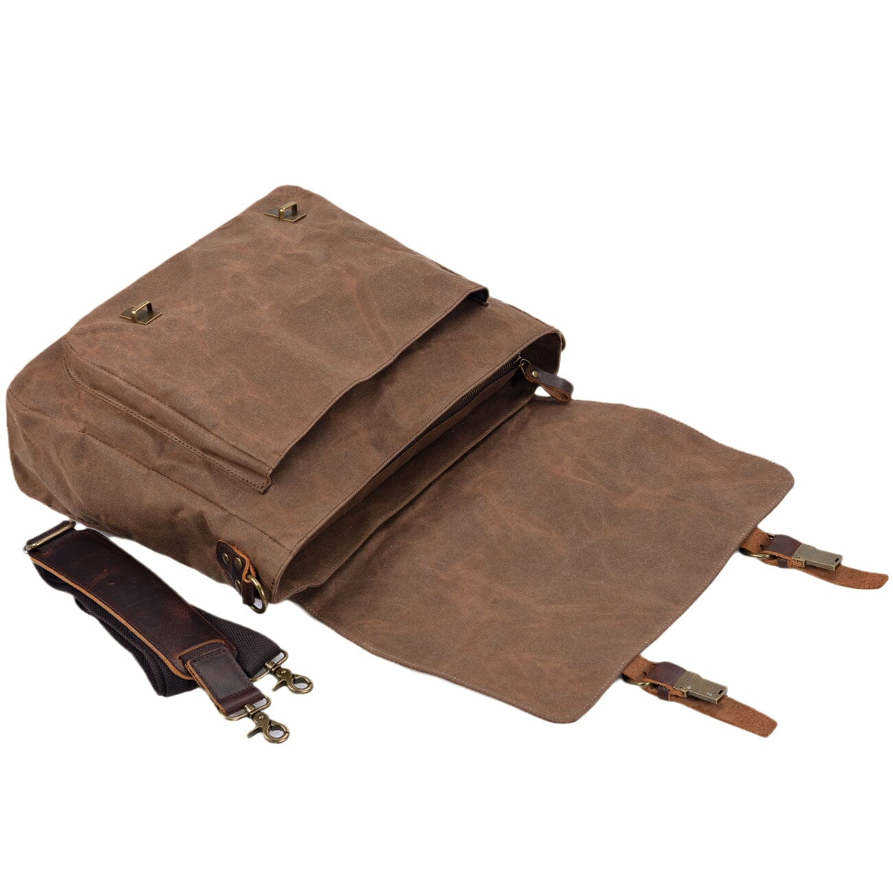 Waxed Canvas & Genuine Leather Messenger Bag – Men's Everyday Shoulder Bag | Ryan