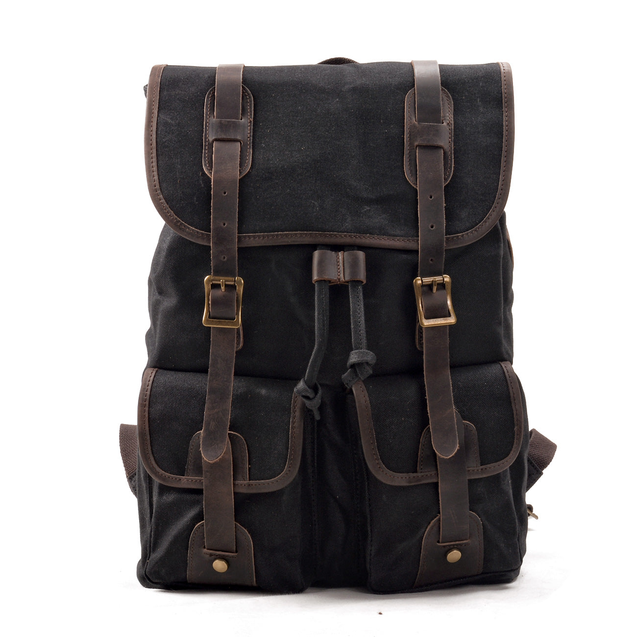 Waxed Canvas & Genuine Leather Travel Backpack – Vintage Rucksack | Marcus