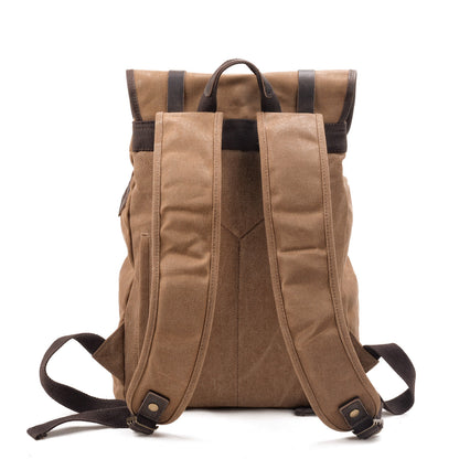 Waxed Canvas & Genuine Leather Travel Backpack – Vintage Rucksack | Marcus