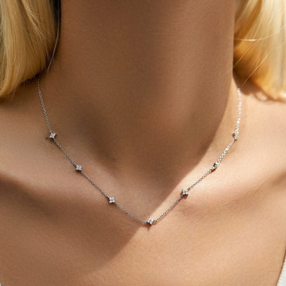 Selene Sparkle Necklace – 925 Sterling Silver Zircon Pendant Necklace