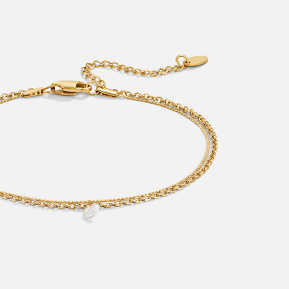 Selina whisper dainty gold anklet – thin 18K chain