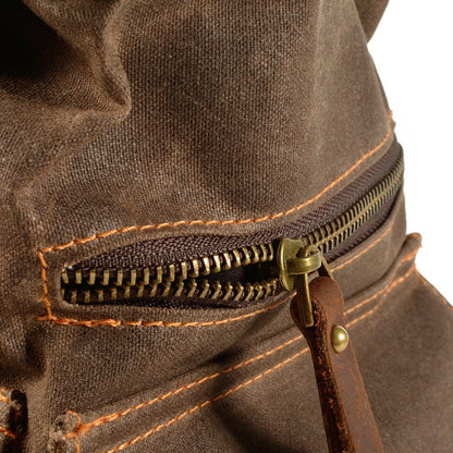 Waxed Canvas & Genuine Leather Rucksack – Large 20L Backpack | Brian