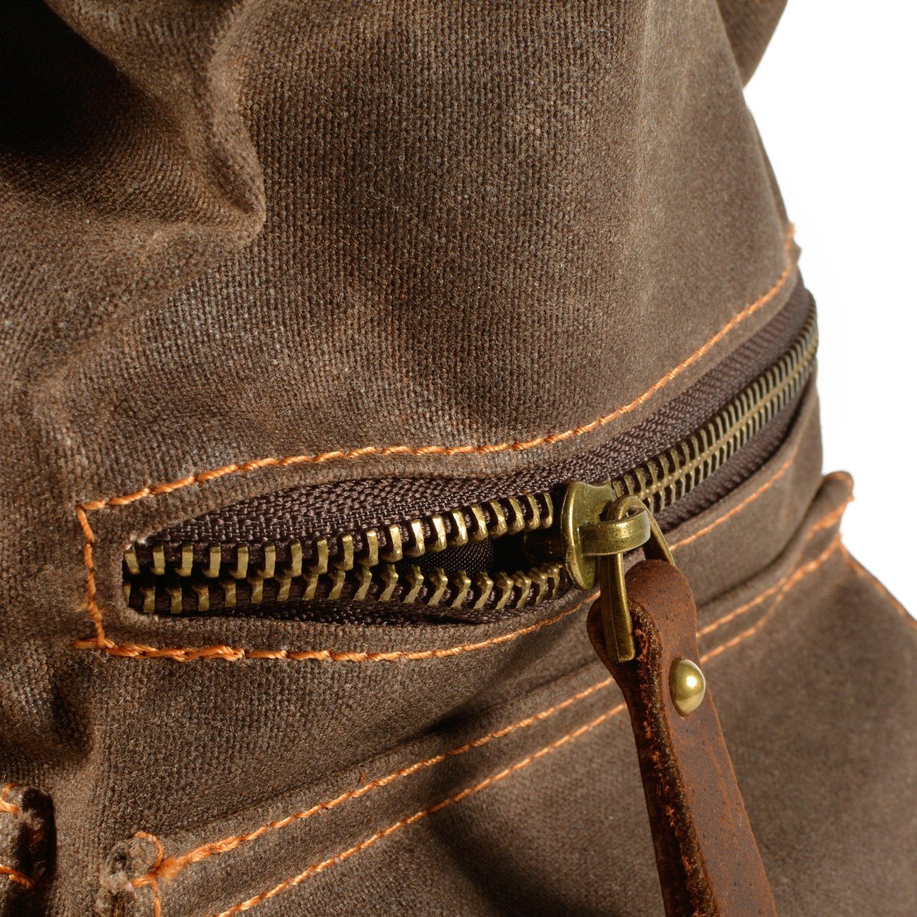 Waxed Canvas & Genuine Leather Rucksack – Large 20L Backpack