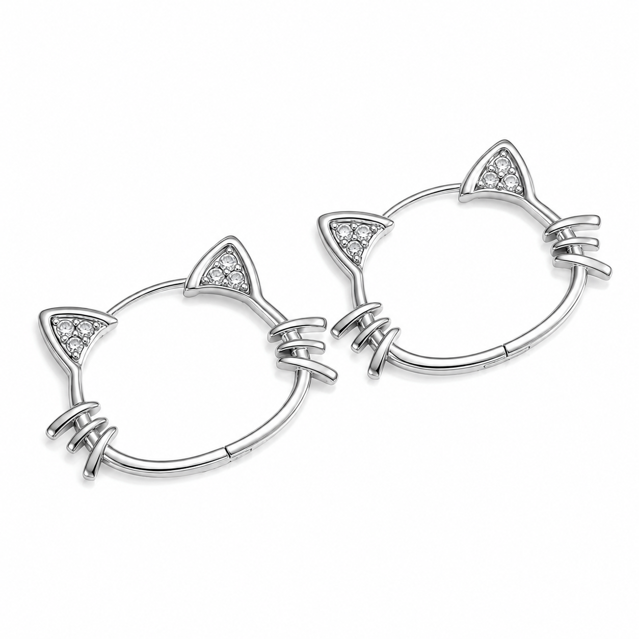 Feloria Cat Ear Hoops – 925 Sterling Silver