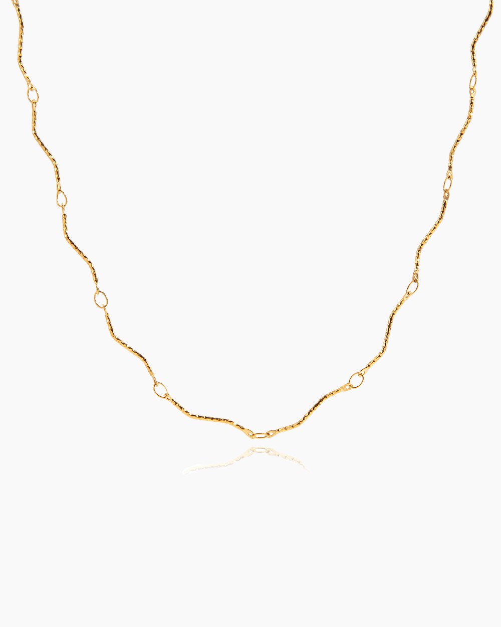 Slim Wave Link Necklace – 18K Gold Waterproof Minimalist Chain