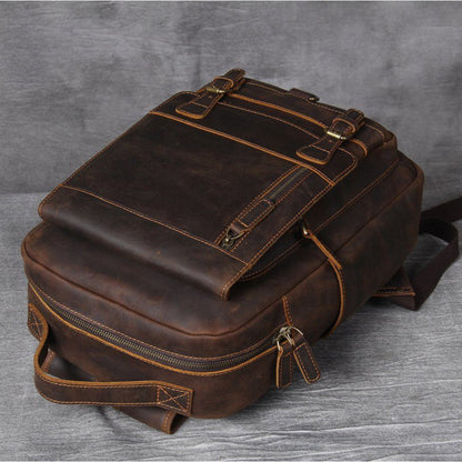 Genuine Leather Backpack – Premium Tan Vintage Rucksack | Jason