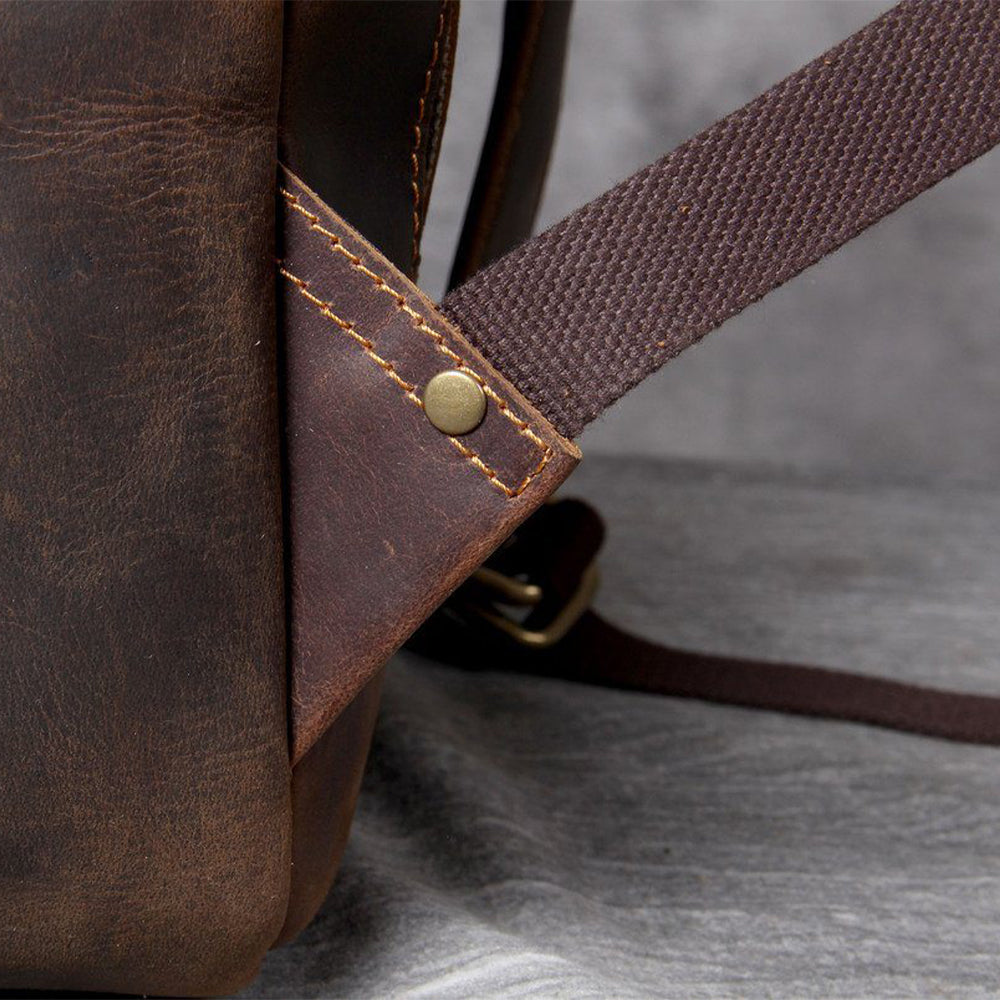 Genuine Leather Backpack – Premium Tan Vintage Rucksack | Jason