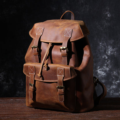 Genuine Leather Backpack – Vintage Rucksack for Men & Women | Jeffrey